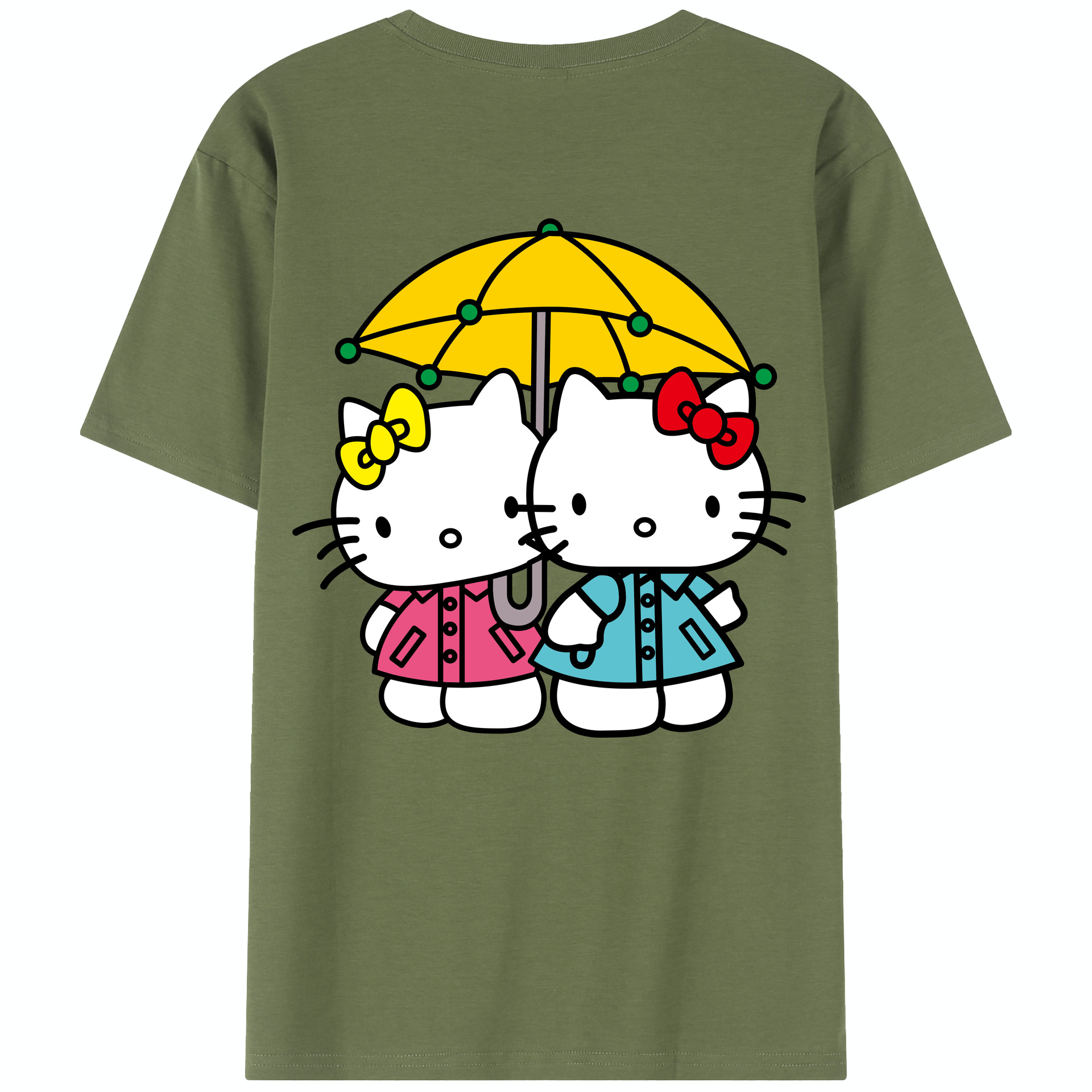 （画像用） Hello Kitty ハローキティ 綿100％半袖Tシャツ（背面プリント）